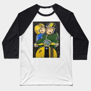 Retro Scooter, Classic Scooter, Scooterist, Scootering, Scooter Rider, Mod Art Baseball T-Shirt